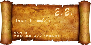 Ebner Elemér névjegykártya