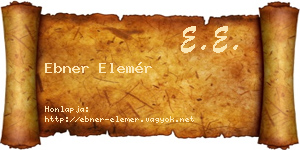Ebner Elemér névjegykártya